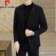 Pierre Cardin high-end casual woolen suit jacket men's autumn and winter new business slim single suit men's woolen suit Khaki XL /180