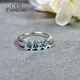 CAJJ Francois 1.0 carat aquamarine ring for women, natural colored gemstone, 925 silver inlaid jewelry, size 13