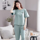 Qianzhiya neuer Pyjamas für Mädchen Sommer reines Baumwoll kurzärmelige dünne, ungezwungene losen Hosen für den Sommeranzug YDC-7374# Frauen M/160