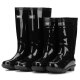 Pull-back rain boots for men, fashionable rain boots, water shoes, outdoor waterproof, non-slip, wear-resistant HL838 mid-tube black size 42