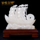 Boyue Xixi Jade Sailing Boat Ornament Smooth Sailing Jade Carving Stone Ornament Living Room Entrance Office Desktop Decoration Crafts for Boss Customers and Friends Collection High-End Opening Gift White Jade Sailing Boat Ornament in Stock Y47447