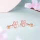 Saturday Fortune (ZLF) Sakura Drunken Series 18K Gold Earrings Women's Sakura Ear Hook Rose Gold Earrings Ready Stock