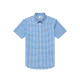 HAZZYS men's summer shirt medium plaid short-sleeved shirt ATCZK12BK56