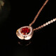 Tingliang 0.5 carat pigeon blood red ruby pendant 18K gold inlaid with diamond colored treasure necklace as a gift for your lover, single pendant in stock