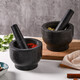 Kawashimaya (KAWASIMAYA) stone mortar garlic mortar household garlic pounder natural stone bowl old-fashioned garlic masher grinder granite garlic pounder