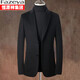 Fazeya恒源祥集团纯羊毛西服男秋冬商务休闲新款毛呢西装外套单西上衣 黑色（100%羊毛） XL (180)（建议140-160斤）
