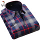 Woodpecker (TUCANO) winter warm shirt plus velvet and thickened men's long-sleeved shirt plaid printed velvet middle-aged and elderly dad's bottoming top 601 L