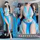 
Feimu sexy pajamas suit ancient style Hanfu seductive cheongsam uniform hot passion midnight charm couple role-playing 6627 Blue Sound Princess Floating Tassel Set One Size (80-125 Jin [Jin equals 0.5 kg])