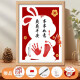 Yi Mi Rabbit Baby Hand and Footprints Memorial Photo Frame Newborn Baby One Hundred Days and One Year Old Gift Ink Pad Souvenir Jade Rabbit [Just Because of You] 12 inches