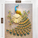Tutuju TV Decoración de la pared de la pared Sala de estar de la pared de la pared European Pavo Pavo Peado Reloj Creative Modern Decorative Reloj 2694 (90*53*24) Rectangular