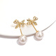 Qlady bow tassel earrings, feminine and high-end, 2025 new imitation pearl earrings, light luxury earrings gift