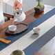 Baipinliang Tea Seat New Chinese Tea Table Mat Tea Table Flag Chinese Style Coffee Table Table Cloth Waterproof Zen Tea Mat High-End Blue 30*240cm Table Length 1.7m-2.0m