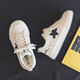 Yezhi women's shoes spring and summer white shoes ins trendy Korean version 2024 new canvas shoes for women versatile students running casual shoes H983 star canvas shoes [bee size 37]