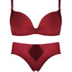 LHGV high-end original brand underwear women's wire-free bra set push-up bra animal year red horse year gift burgundy suit gift box 75A B