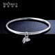 Shengshi Qiyuan (SHENGSHIQIYUAN) pt950 platinum bracelet for women, platinum two worlds, platinum bracelet for women, solid glossy bracelet for girlfriend, 40-42 grams, inner diameter 52mm, thickness about 3.5mm