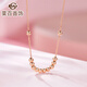 Caibai Jewelry K Gold Necklace 18K Rose Gold Simple Fashion OL Style Ball Bead Necklace Chain Price KJ 18K Rose Gold Necklace 0.8g About 40cm+4cm Extension Chain