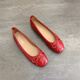 Leichter Mund neuer Style Bow mit weißem Patentleder kleine rote Schuhe Ballettschuhe Großgröße Frauen flache Schuhe Fairy Single Schuhe Hochzeitsschuhe Frauen rot Ruiyang rot 683-4 37