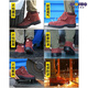 Genuine leather welder labor protection shoes for men, steel toe caps, anti-smash, anti-puncture, wear-resistant, cowhide anti-scalding safety shoes, work shoes, mid-top black brown (beef tendon bottom) 43