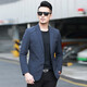 Dubbing Spring and Autumn Thin Casual Suit Men's Korean Style Slim Single Suit Top Light Luxury Business Youth Small Suit Jacket Fashion 8606 Blue L (175)