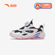 Zapatillas para niñas de anta para niños 2024 botón de mando de cuero de malla de otoño e invierno de otoño e invierno más zapatos de algodón de terciopelo [para niños regulares] negro/blanco/azul/rosa 9904-1 33 tamaños