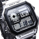 Casio (CASIO) watch simple retro ins style small square student ten-year power electronic watch multi-functional outdoor sports watch AE-1200WHD-1A