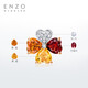 ENZO 18K gold topaz garnet diamond four-leaf clover pendant for women silver chain EZV3325 birthday gift 18K gold colorful gemstone pendant
