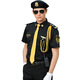 Conwhd concierge clothing sales department security shirt suit spring and summer high-end hotel image booth security work clothes short lining + pants + 9 accessories - big cap - gold 2 bars L