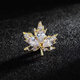 Jiemo Light Luxury Maple Leaf Brooch Men's Corsage Suit Pin Crystal Badge Simple and Attractive Pin Collar Pin Accessories c1 Red