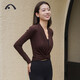 Aixiabu yoga wear women's top autumn and winter high-end fashion temperament slimming Pilates long-sleeved blouse sports jacket special price brown coffee_single top A23098RCQS S