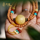Xinyou natural ore Russian material white flower beeswax round beads single star and moon bodhi accessories top beads with loose beads single bead full honey round beads 12mm/single with certificate