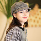 677888 Hat women's autumn and winter beret Korean style student Japanese octagonal hat winter woolen houndstooth
