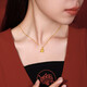 Liuguifu Jewelry Gold Pendant Lucky Koi 3D Hard Gold Necklace for Women SD0600505 0.65g with Silver Chain