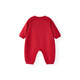 YEEHOO parent-child wear long-sleeved T-shirts for a family of three and four spring and autumn baby clothes 2025 new parent-child wear New Year's red khaki-baby 73 cm (recommended for 1-2 and a half years old)