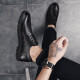 Jingsa Leather Shoes Men's Business Casual Shoes Fashion Korean Suit Fashion Brogue Carved Versatile Formal Leather Shoes Black 41