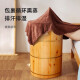 Oresa cedar wood foot bath bucket over the calf wooden barrel fumigation bucket household solid wood over the knee foot bath bucket high and deep bucket insulation foot washing 50cm high single bucket + drain valve + mugwort bag