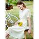 Betu women's new summer dress elegant light national style romantic dress women 2303D05 light apricot S