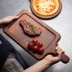 Qixuan Steak Dinner Plate Wooden Wooden Plate Western Food Plate Steak Board Solid Wood Tray Knife and Fork Set Meaty Wooden Plate Round/18x18.cm*20 Pieces