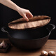 Baijie fir pot lid household wooden pot lid solid wood lid round wok lid large pot lid water tank lid 32cm