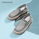 Qianbaidu (C.BANNER) [ice silk breathable] men's shoes lightweight canvas shoes men's thin breathable sports one-foot casual fisherman's shoes cloth shoes gray 43