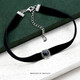 MGS physical same style Mangu silver snowflake choker women's necklace fashionable silver leather rope pendant necklace black agate pendant necklace