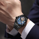 MiG (MIGE) Chinese Valentine's Day gift tourbillon mechanical watch fashion trend hollow watch 9901 jet black SB9901GBB