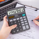 Deli 837 Calculatrice de bureau à double puissance à double puissance 12 bits Comptabilité à grand écran Énergie solaire Étudiant Financial Small Portable Desktop Computer [Recommandé] Non VOICE + double alimentation 837 837