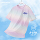Camiseta de manga corta Pitt Pitt Girls Sports Sports Sports Sports Sports Sports Sports Sports Sports Striped Summer Big Big Big Children's Tendy T 9852 Gradiente Color + 9922 White 120 cm