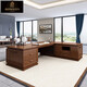 Hanfestin solid wood office desk boss table new Chinese style chairman furniture customized atmospheric president desk and chair combination 2.8 meters boss table