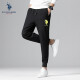 U.S.POLOASSN. Casual pants men's spring sweatpants sweatpants trendy Korean version 2021 straight loose knitted men's stretch cuff long pants men JC6102142309 black XL