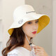 Levison fisherman hat women's summer popular hat spring and autumn women's hat trend fisherman sun protection double-sided fairy sun hat black rice (black + beige double-sided wear) one size