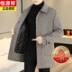 Hengyuanxiang twill goose down lining wool double-sided woolen coat men's mid-length wool coat autumn and winter thickened dark coffee (70% sheep wool + goose down lining) 2XL 150~165Jin Jin equals 0.5 kg