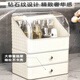 Buxinju Transparent Acrylic Cosmetics Storage Box Dust-proof Covered Desktop Dressing Table Skin Care Product Storage Rack Divider Box/Transparent Silver Can be stacked with drawers