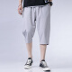 FORTEI shorts men's three-quarter pants summer casual sports Korean style trendy loose cotton and linen mid-pants outer casual pants jm8602 light gray XL