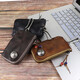 GeremenGEREMEN Handmade vegetable tanned cowhide key bag retro cow wallet multi-function key bag storage bag SG139 coffee color